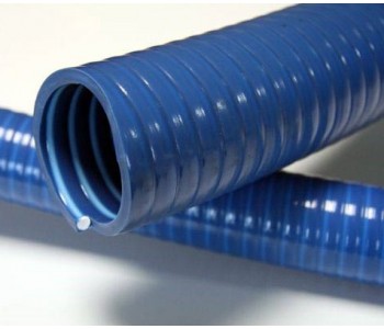 Шланг спиральный ПВХ напорно-всасывающий для нефтепродуктов синий Ф127 мм